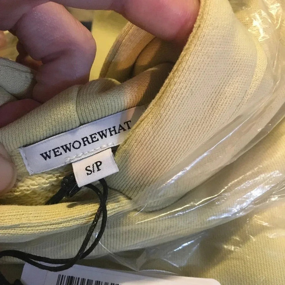 NEW WeWoreWhat Women's Size Small Light Yellow Oversized Hoodie Jacket - Picture 6 of 6